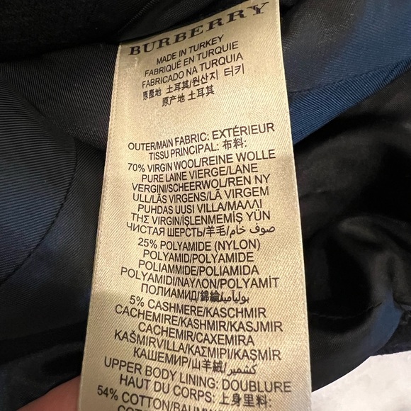 Burberry Black Double-Breasted Wool Coat S Great Condition - Picture 4 of 4